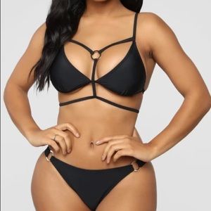 Fashion Nova cut out black bikini
